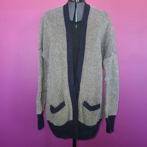 Aritzia Talula Belmont Angora & Cashmere Blend Navy & Taupe Cardigan Medium